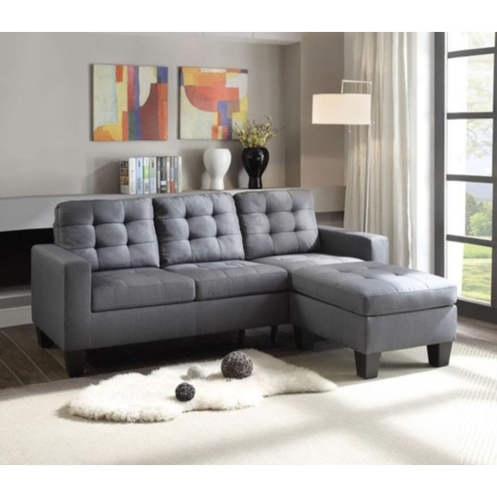 Ebern Designs Marten 81" Wide Reversible Sofa & Chaise with Ottoman